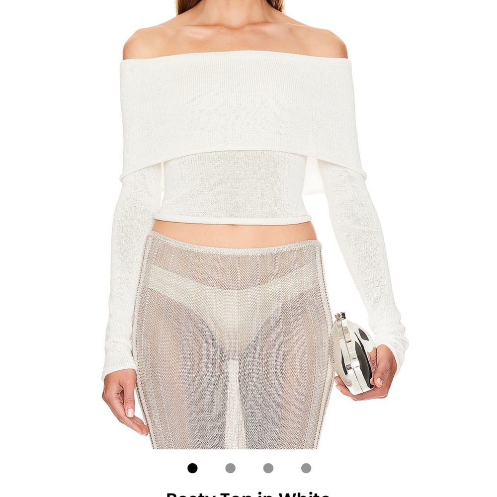 SER.O.YA Off-Shoulder White Sweater